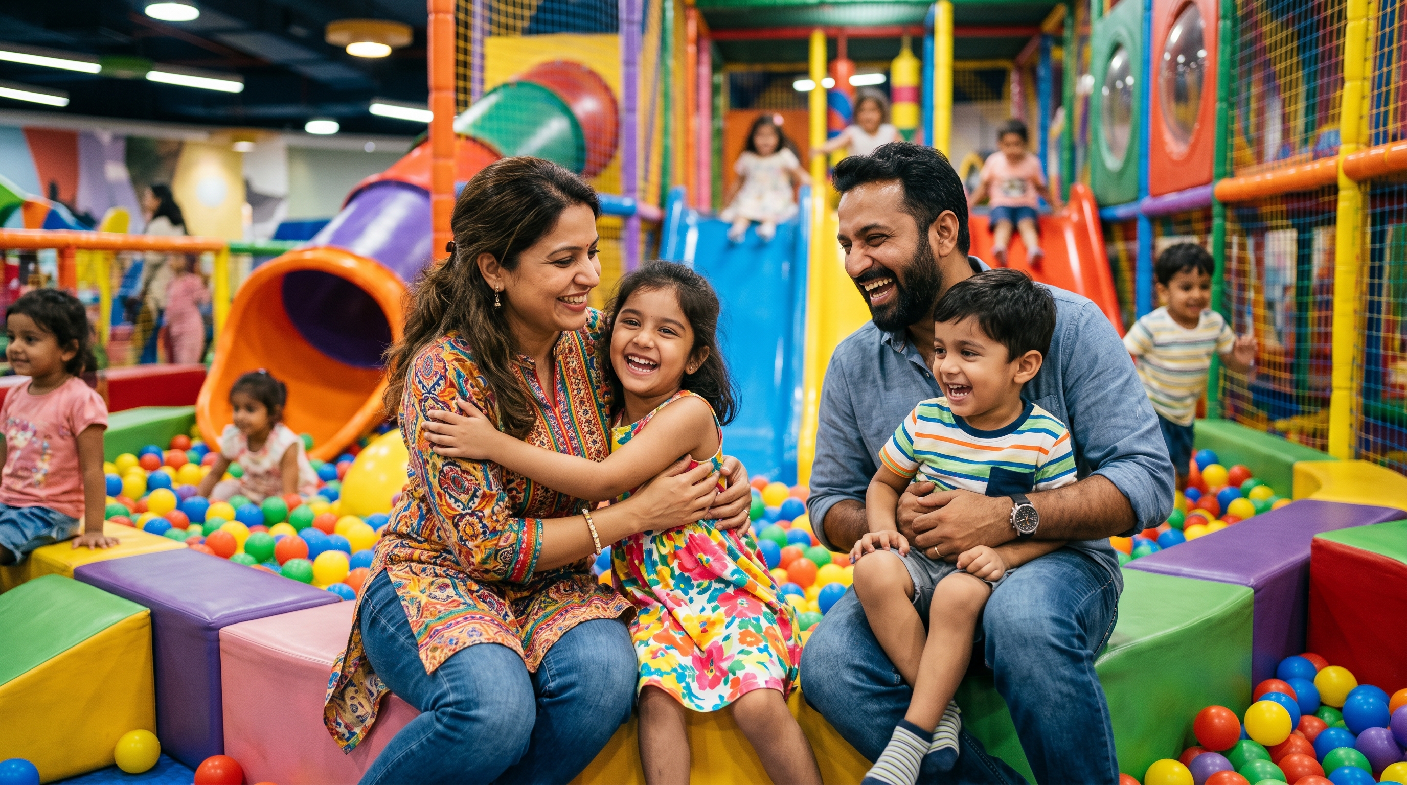 Happy family at FunZona